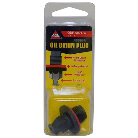 ODP-00017C Accufit Oil Drain Plug 5/8-18, Card